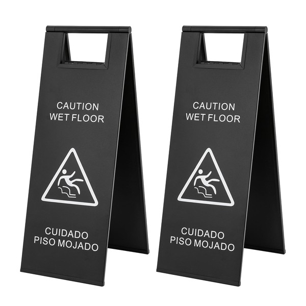 MOCHAG 2 Pcs Stainless Steel Caution Wet Floor Sign, 23.6in