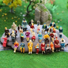 YANGWEN 1:100 HO Scale Models People Set, Miniature People Model Scale Painted Tiny People Model Train Figures for Miniature Scenes Train Railway Sand Table Miniature Scenes