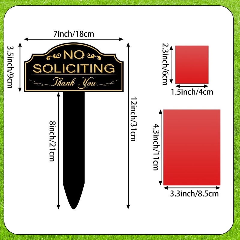 No Soliciting Sign for House with Stake 7 x 3.5