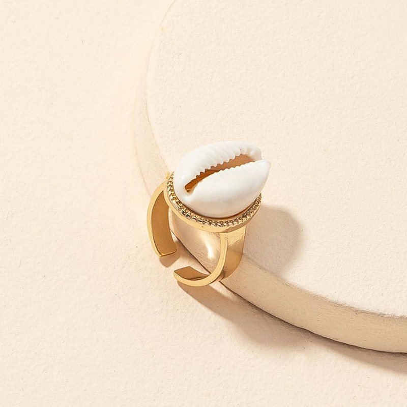 Mrotrida Shell Ring for Women Fashion Natural Sea Shell Finger