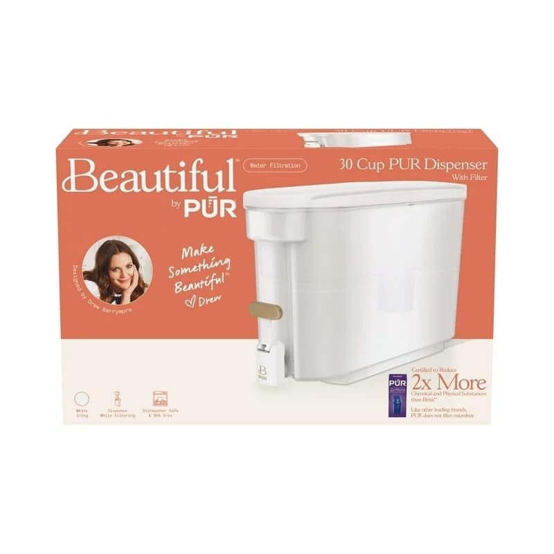 Beautiful by PUR 30 Cup Dispenser Water Filtration System, White