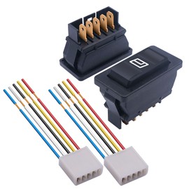 weideer 1 interruptor de ventana de coche de 5 pines, 12 V, 20 A, control de elevalunas eléctrico, interruptor basculante LED momentáneo con arnés de cableado K-010-X
