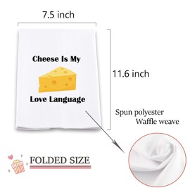 Funny Cheese Kithcen Towel Cheese Is My Love Language Tea Towel Food Dish Towel Cheese Lover Gift