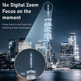 Digital Camera, FHD 16MP 1080P Digital Point and Shoot Camera with 2.4in Display, 16X Zoom, Multi Axis Anti Shake, AF Micro SLR Digital Camera for Photography