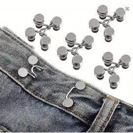 Jeans Waist Tightener Buttons for Loose Pants – Removable Zinc Alloy Button Pins for a Better Waist Fit Without Sewing
