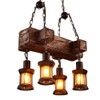 Farmhouse Lighting Industrial Rustic Wood Linear Island Pendant Light Chandelier