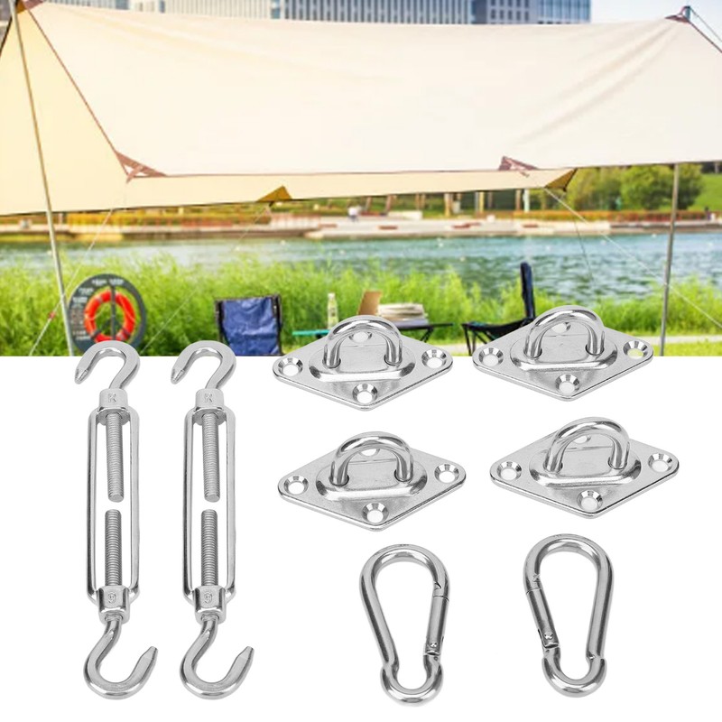 Sun Shade Sail Hardware Kit Sturdy Structure Stainless Steel Sunshades