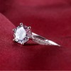 Dtup Anillo Solitario De Compromiso Plata Fina S925 Diamante Ct
