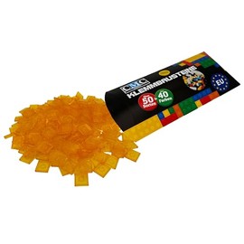 250 x Clamping Blocks Tiles Building Blocks 2 x 2 Nubs Compatible Free Choice of Colours (004 - Yellow Transparent)