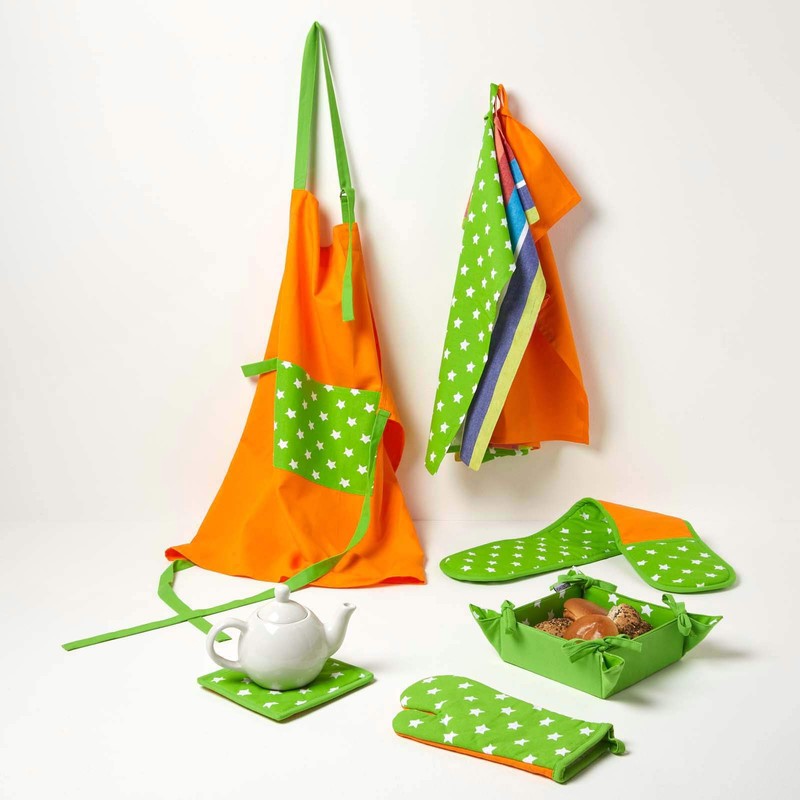 HOMESCAPES - Pure Cotton Double Oven Glove - Stars -