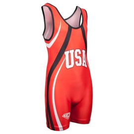 KO Sports Gear - playera unisex de lucha última intervensión, cómoda y transpirable, elástica en 4 direcciones, gama completa de tallas para jóvenes y adultos, Rojo (Usa Red), Youth L 60–75 lbs