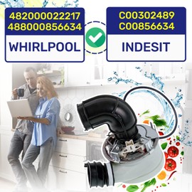 Resistance Heating Element for Dishwasher with the Original Code 482000022217 488000856634 for Whirlpool C00302489 C00856634 for Indesit - MADE IN EU - Warranty 10 Years - MONTERAL