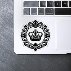 'Ornate Royal Seal' Clear Sticker Decal – Waterproof Film for Windows, Cars, Walls & Crafts, Medium (100mm) (DC00139461)