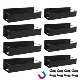 CONEHOY 8 Pcs Magnetic Spray Can Holder Wall Mounted Magnet Toolbox Rack Spray Bottle Organizer Tool Box Storage Rack Mechanic Paint Can Holder for Home Garage Workspace (Black)