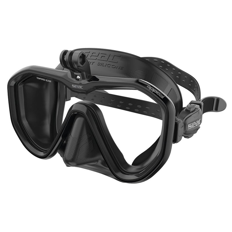 Seac Appeal Pro, Italien hergestellte Einglas-Tauchmaske mit universeller Action-Cam-Halterung