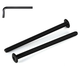 MewuDecor 1/4-20 x 4 Flat Head Socket Head Screw Furniture Bolts Countersunk Connector Screws, Stainless Steel 18-8 (304), Black Oxide, Fully Threaded, 10 PCS