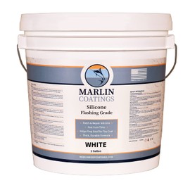 100% Silicone Roof Patch – Prevent and Repair Leaks – Complete Waterproofing – Easy Trowel or Brush Application… (2 Gallon, White)