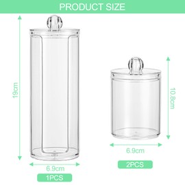 Cigrubo 3 Stk Schminktisch Zubehör, Wattestäbchen Behälter Spender, Wattepadspender Transparente, Wattepads Ohrenstäbchen Aufbewahrung, Kosmetik Organizer für Badezimmer Schlafzimmer