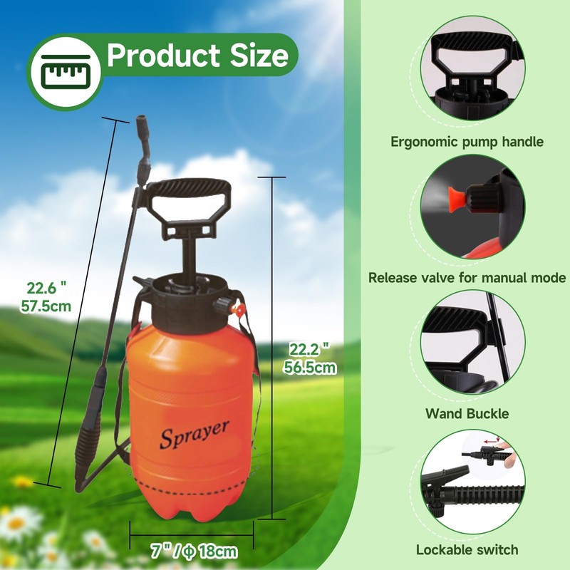 Battery Powered and Manual Sprayer (Dual Function) for Yard, Garden