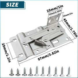 SUUJI Tip Out Tray Hinges,1Pair 45 Degrees Tilt Tray Hinge, Steel Scissor Hinges Support Frame Standard for Kitchen Sink-Front Drawer, Bathroom Flip-Down Door or Cabinet Storage Box, Silver