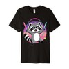 Cute Raccoon Rave Party Glowstick Premium T-Shirt