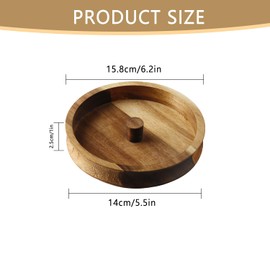 Wellrun Cocktail Rimmer Box for Margaritas,Wooden Drink Garnish Tray,Round Bar Accessories for Bartenders and Home Use