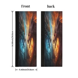 Refrigerator Door Handle Covers Set of 2 Water Fire Dragon Fridge Handles Protector Keep Your Kitchen Appliance Clean, Dishwasher Fridge Mocrowave Oven Door Decor Handle Cover