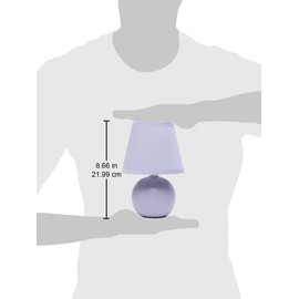 Simple Designs LT2008-PRP Mini Ceramic Globe Table Lamp with Matching Fabric Shade, Purple