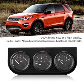 Triple Gauge Kit, 3 IN 1 Triple Gauge Kit, Voltmeter, Water Temp, Oil Pressure Gauge, Tachometer, 52mm Triple Gauges with Black Console Fit for Car, Motorcycle, Truck, Tractor, Marine Engines (12V)