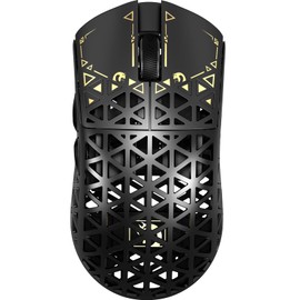 MAMBASNAKE M5 Ultra Wireless Gaming Mouse,39g Carbon Fiber,42K DPI PAW3950 Sensor,8000Hz Polling Rate,Tri-Mode 2.4GHz/BT/Wired Computer Mice,Web Driver Support,for Win/Mac/FPS/MOBA/Esports(A-Black)