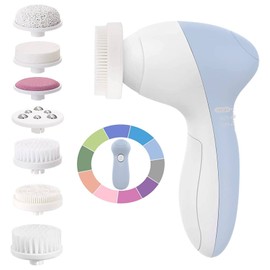 COSLUS Face Cleansing Brush, Electric Face Brush, IPX7 Waterproof Cleaning Brush Face with 7 Brush Heads, 360° Deep Cleansing, Facial Cleansing, Removing Blackheads, Exfoliating