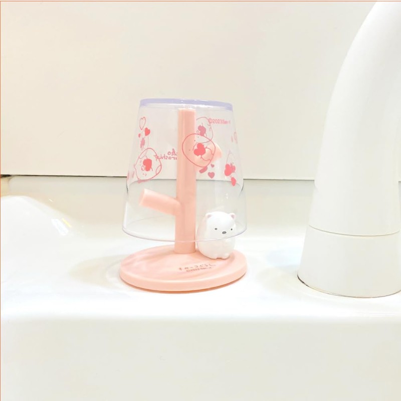 Hassey Top-in Mini Gargle Cup & Stand, Sumikko Gurashi/Shirokuma EX-3412