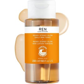 REN Clean Skincare Glow Tonic - Cruelty Free & Vegan Pore Reducing Toner with Resurfacing AHAs & BHAs - for Daily Facial Brightening, Exfoliate, Hydrate & Even Skin Tone