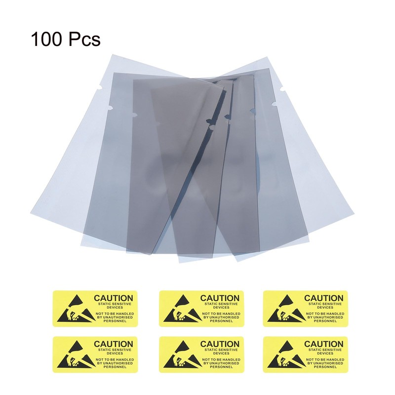 sourcing map Anti Static Bags Shielding Bag 100pcs 2.4x3.5inch(6x9cm) Open