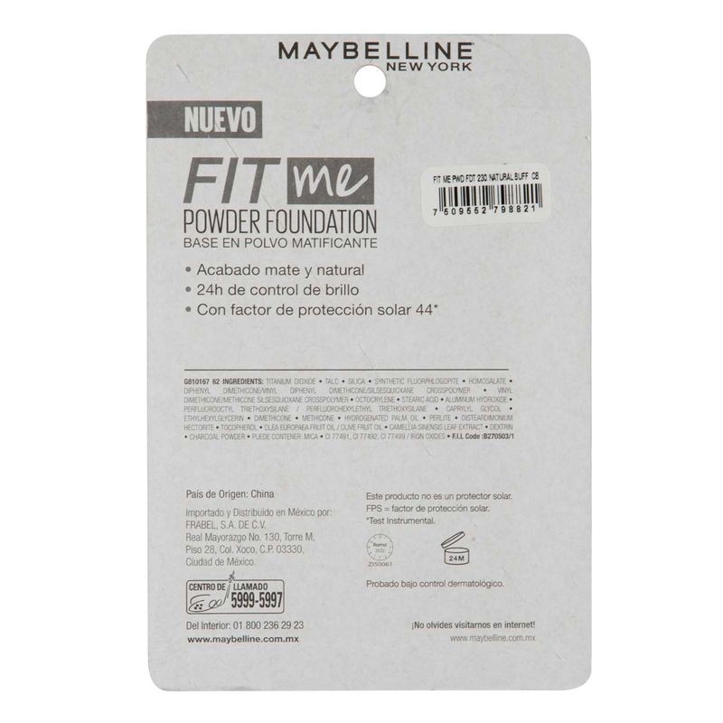 Base Maquillaje Maybelline Fit Me