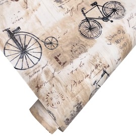 Yifely Shabby Chic Bikes Furniture Paper Self-Adhesive Shelf Liner Drawer Locker Sticker 17.7 Inch by 9.8 Feet Multicolor