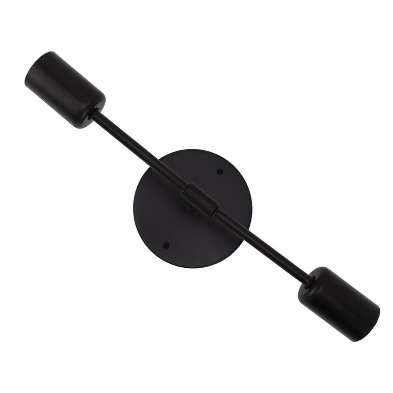 E27 E26 Double Wall Light Base Iron 85‑265V Black Modern