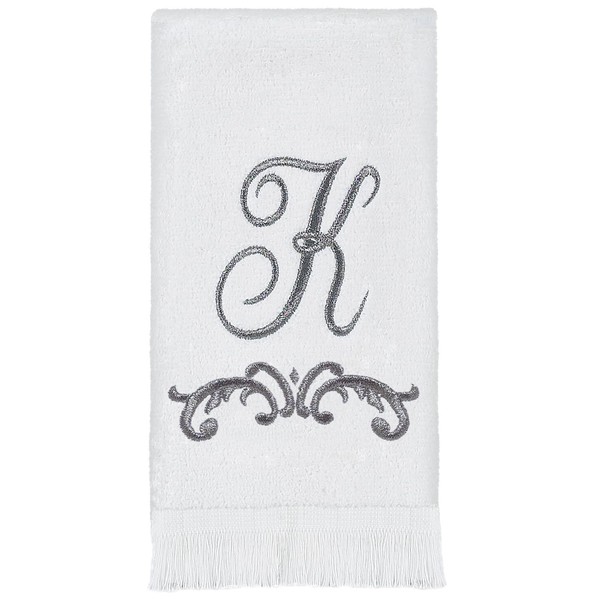 Avanti Linens - Monogram Embroided Fingertip Towel, 100% Cotton Bathroom