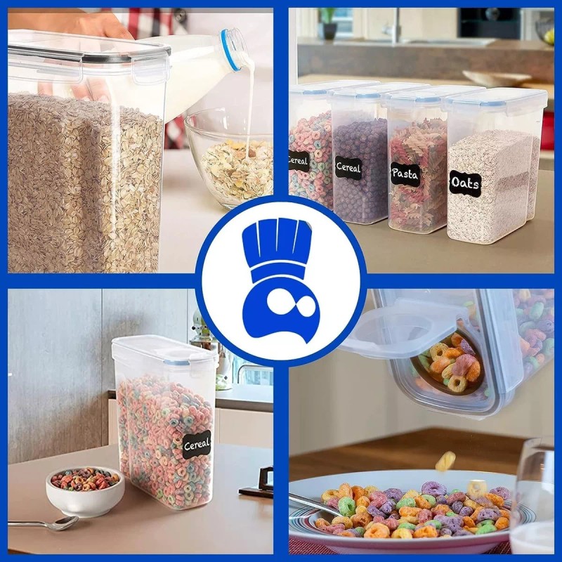 Bluelander Juego De 20 Recipientes Herméticos De Plástico Para Cereales