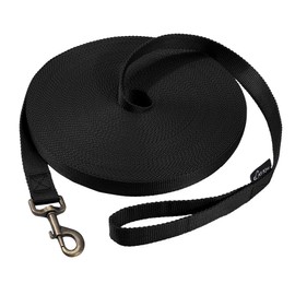 HIKISS Long Dog Leash Obedience Recall Training Agility Lead with Thickening Material for Large Dog - 15ft 20ft 30ft 50ft 100ft Training Leash(Black 100ft)