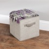mDesign Small Fabric Collapsible Organizer Cube Bin Box with Front