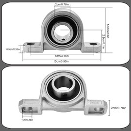 Bztzhm Set of 4 Ball Bearing Block, Flange Bore, Pillow Block Bearing Unit, 20 mm Pillow Block Bearing Set, Pillow Block Bearing 20 mm, 20 mm Flange Bearing, Flange Bore, Car Self Adjust Centre