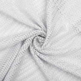 Cortinas transparentes de encaje grueso de gasa, jacquard, patrón de ondas de espiga, semitransparentes, para ventana, dormitorio, sala de estar, juego de 2 paneles de cortina de 52 x 84 pulgadas, color gris