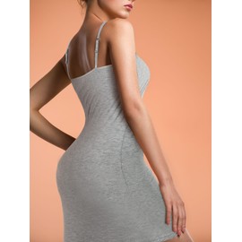 Geyoga Pack of 3 Long Women's Underdresses with Straps Women's Underskirts Bodice Dresses, black, grey, white