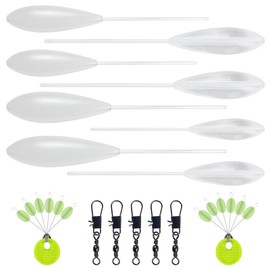 FREE FISHER 25Pcs Fishing Clear Casting Bobbers Kit, Bombarda Casting Sinking Floats Rubber Bobber Stoppers Swivels Snaps Accessories Kit Fly Fishing Spinning Floats