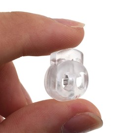 Binzzo - Cierre elástico con resorte (17 x 19 mm, cierre de cordón de plástico, 40 unidades), color transparente
