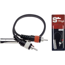 Stagg 16116 1x Female Jack/2x Male RCA Splitter Adapter Y-Cable - Black