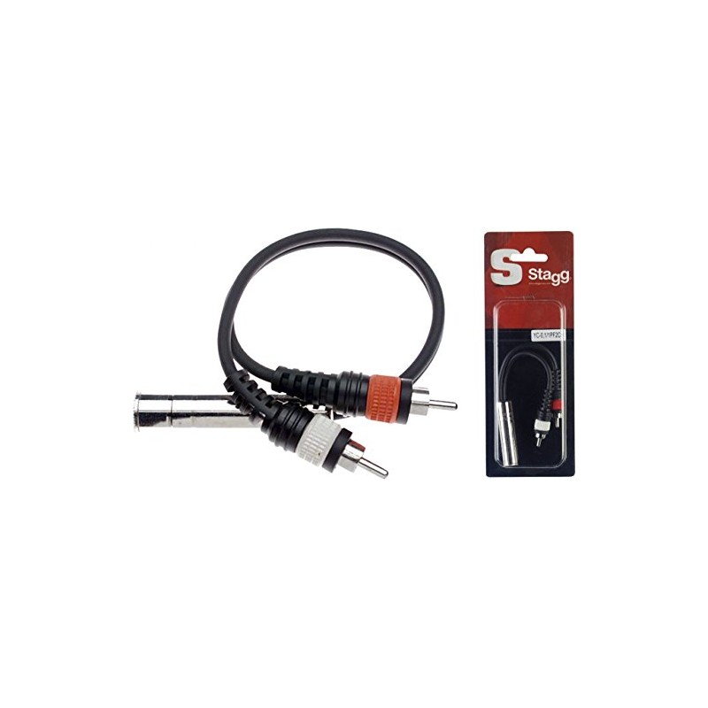 Stagg 16116 1x Female Jack/2x Male RCA Splitter Adapter Y-Cable