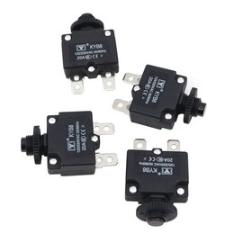 Hsthe Sea Pack of 4 KYB8 Overload Protection, 20A Circuit Breaker Manual Reset Thermal Switch Circuit Breaker Overcurrent Overload Protection Small Air Pump Accessories