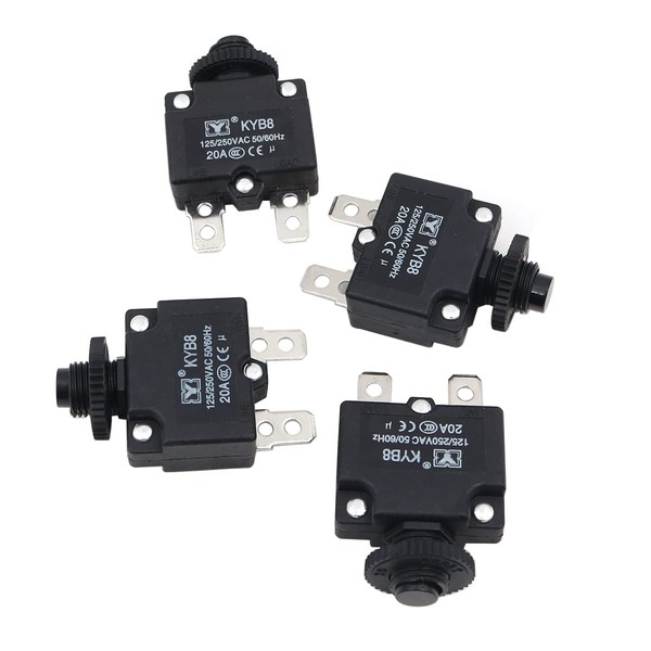 Hsthe Sea Pack of 4 KYB8 Overload Protection, 20A Circuit